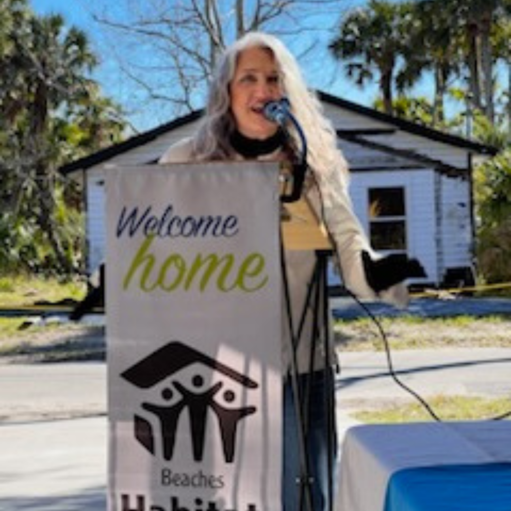 woman giving speech