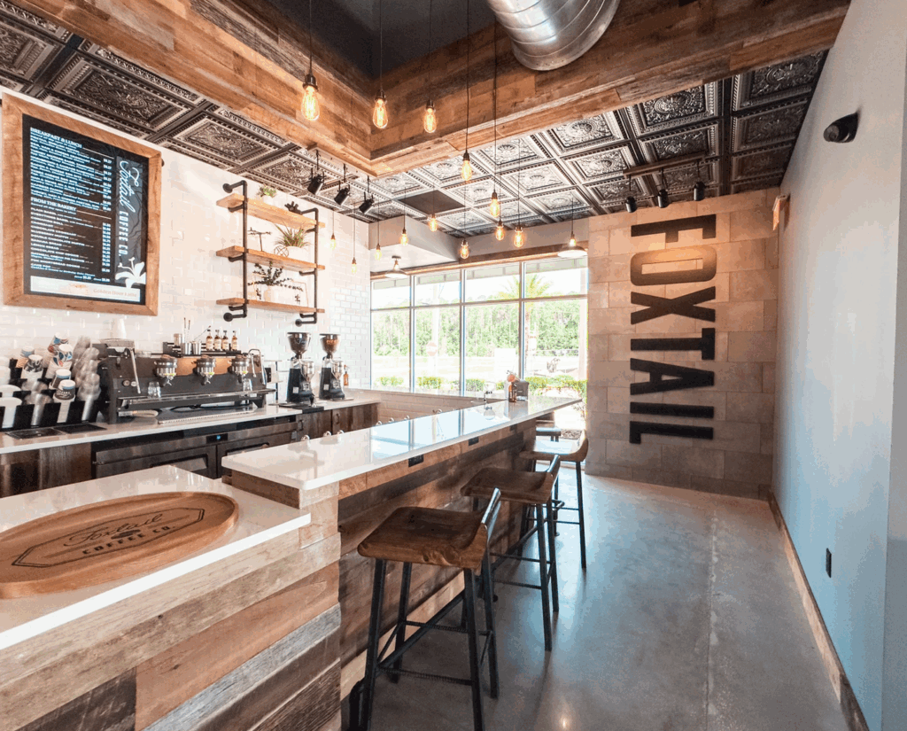 Image of the inside of Foxtail coffee shop