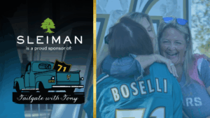 sleiman is a proud sponsor of tailgate with tony graphic