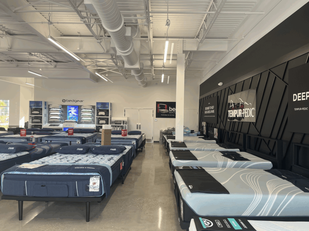 interior of mattress warehouse