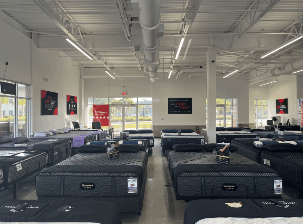 interior of mattress warehouse