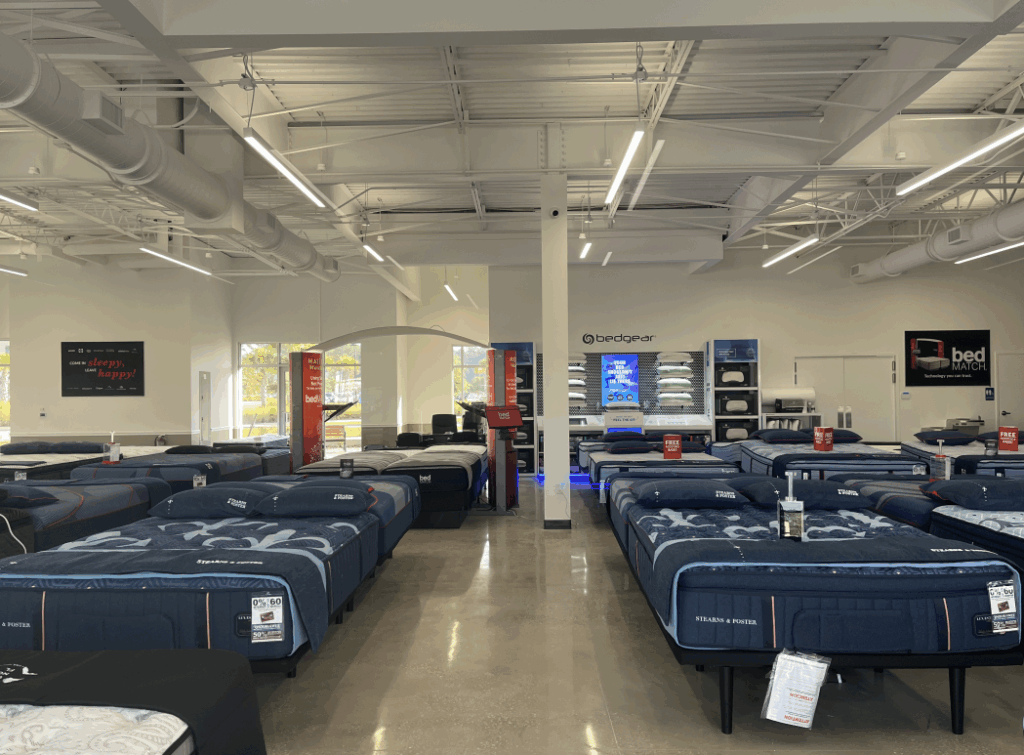 interior of mattress warehouse