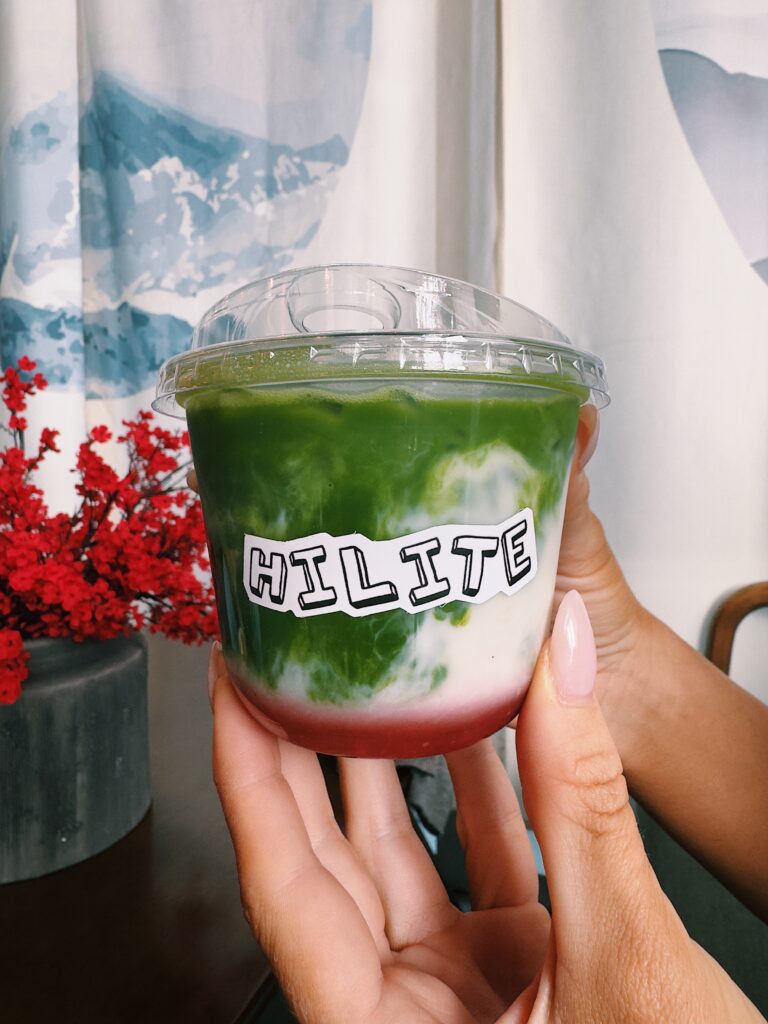 hilite cup with matcha